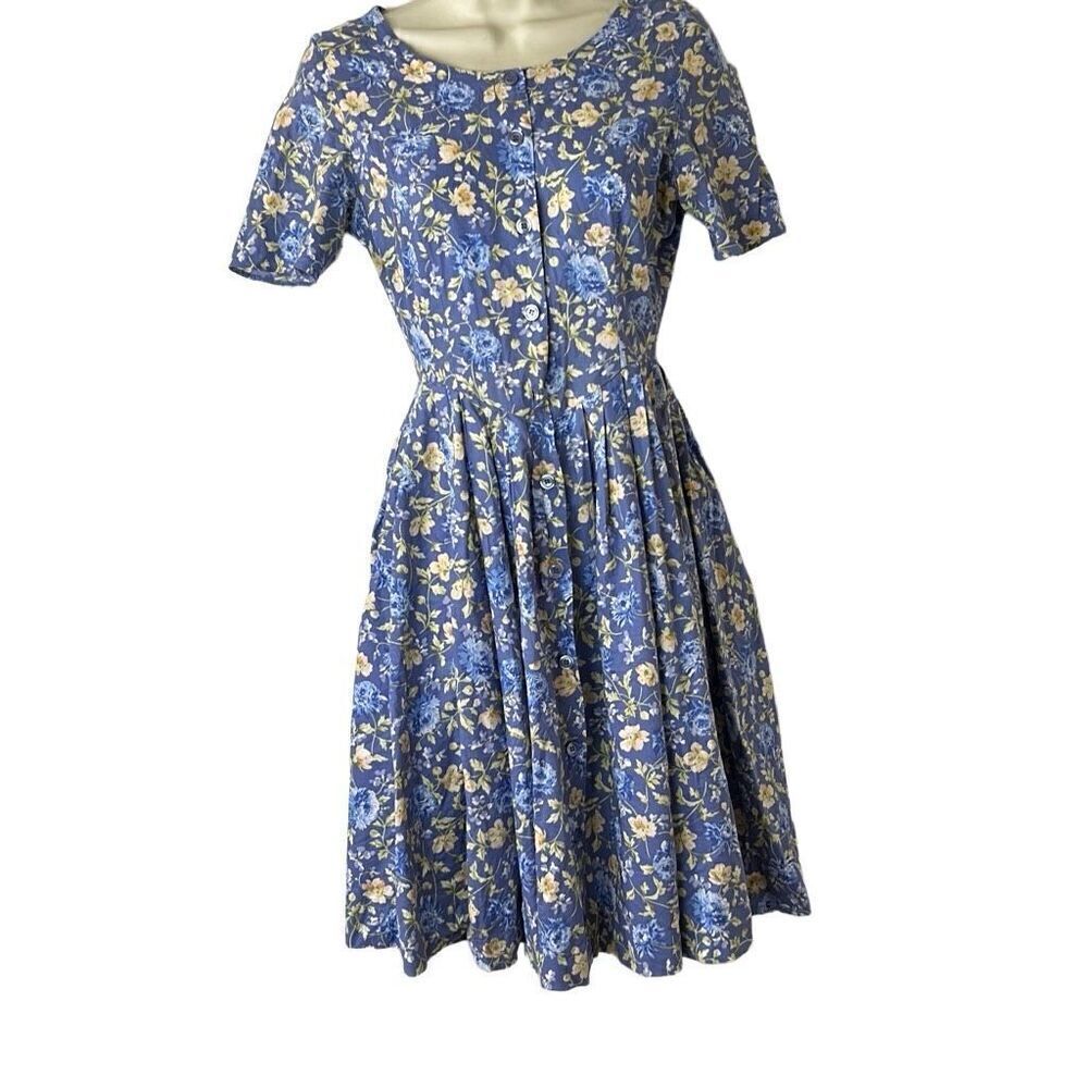Laura Ashley Vintage 90s Cottagecore Floral Dress - Picture 8 of 8